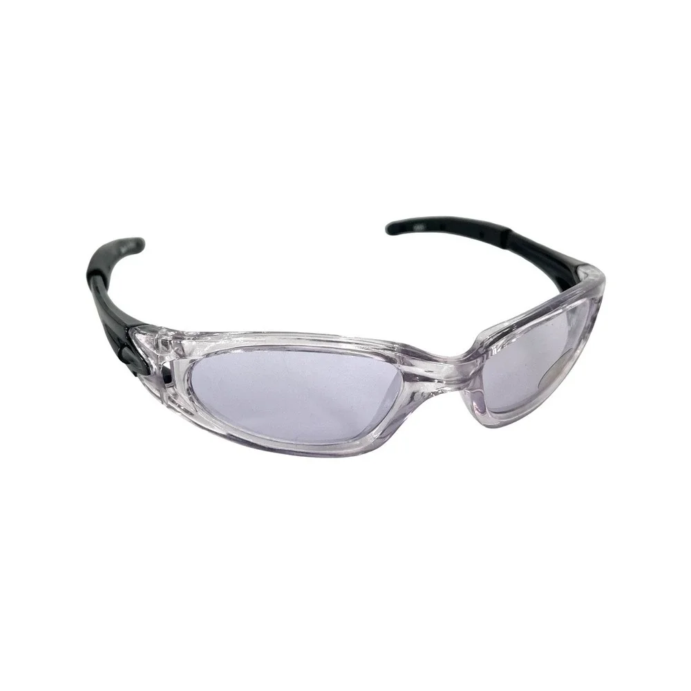 Y2K Wraparound Sunglasses Clear Lavender Black Sport Cyber UV400 Retro